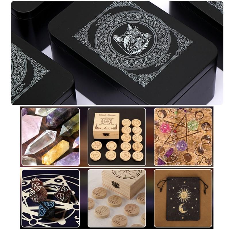 Коробка для игральных карт, кейс для коллекционных карт, жестяная банка для хранения карт Таро, органайзеры для карт, кейс для карт, пустая металлическая коробка для хранения игровых карт