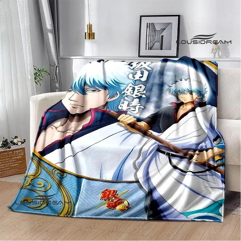 GINTAMA Мультяшные принтованные одеяла Плед для пикника Теплые фланелевые одеяла Постельное белье для дома Одеяла для кроватей Подарок на день рождения