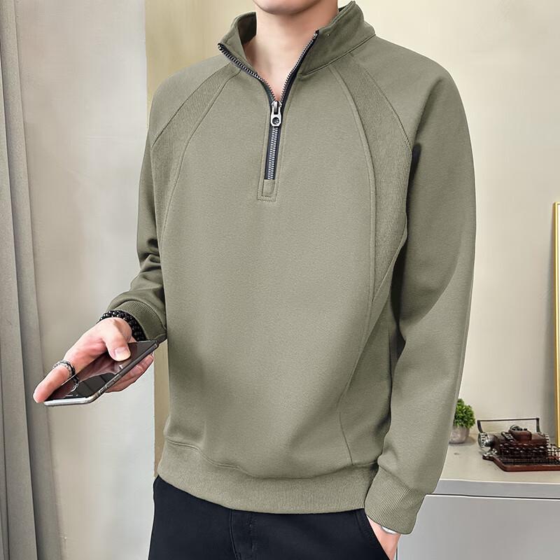 Duduosbao Men's Half-Zip Stand-Collar Sweatshirt