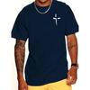 Летняя мужская футболка из 100% хлопка, повседневная, свободного кроя, с принтом большого креста, спортивная, удобная, с круглым вырезом и коротким рукавом