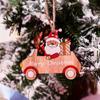Красочные рождественские деревянные подвески подарочная коробка автомобиль Санта-Клаус подвеска Рождественская елка подвеска подарок