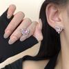 Серьги-сердечки из розового циркония из серебра 925 пробы — милый стиль с неровным персиковым сердечком для женщин