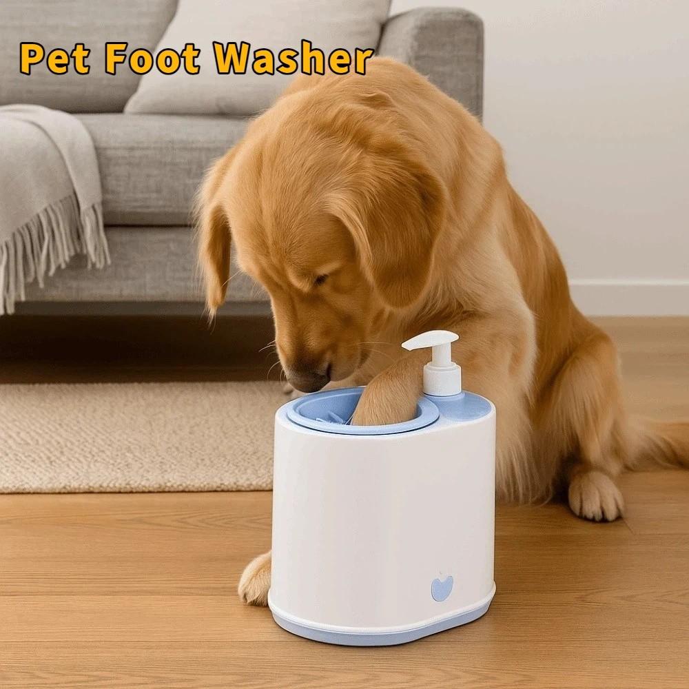 2 in 1 Automatic Pet Foot Washer Silicone Detachable Electric Dog Paw Cleaner Quickly Wash with Soap Dispenser