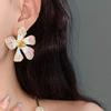 Exquisite Oil Drop Flower Ear Studs Baroque Korean Style Earrings Enamel Flower Earrings  Girls