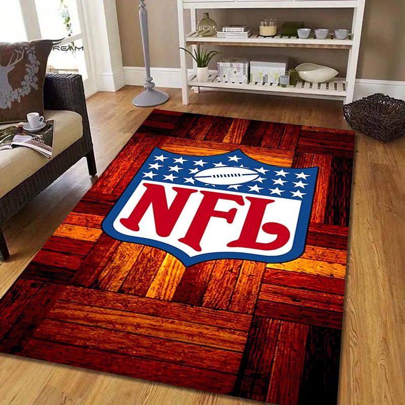 NFL Artwork Style Crystal Velvet Rug, Soft Anti‑Slip Crystal Velvet Carpet for Living Room Bedroom Home Decor