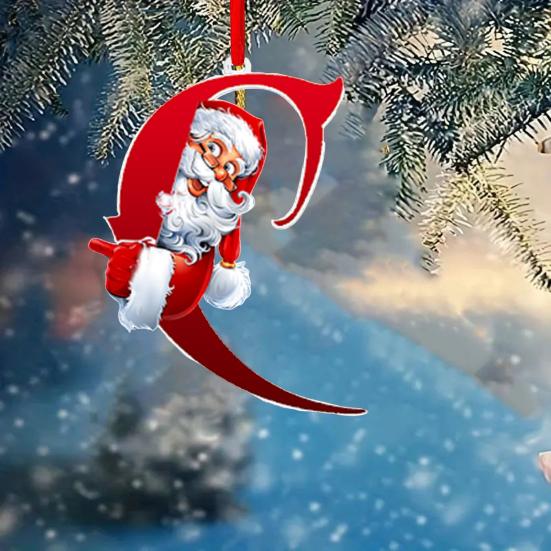 Рождественские украшения, персонализированные 26 букв имени слова елочные подвесные украшения Санта монограмма алфавит акриловый кулон для сумки елка декор