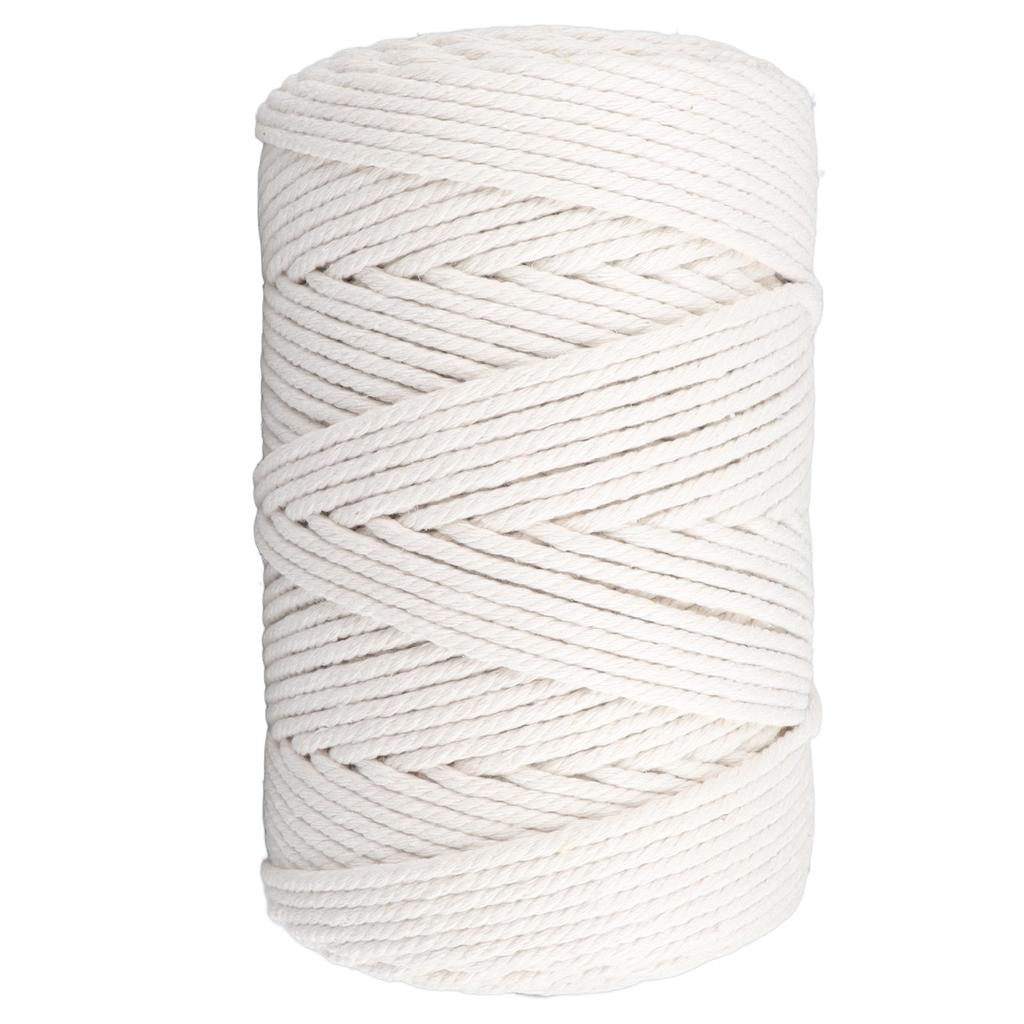 White Macrame Cord 4mmx21.9 Yards Macrame Rope Cotton Cord for Wall Hanging Plant Hangers Crafts
