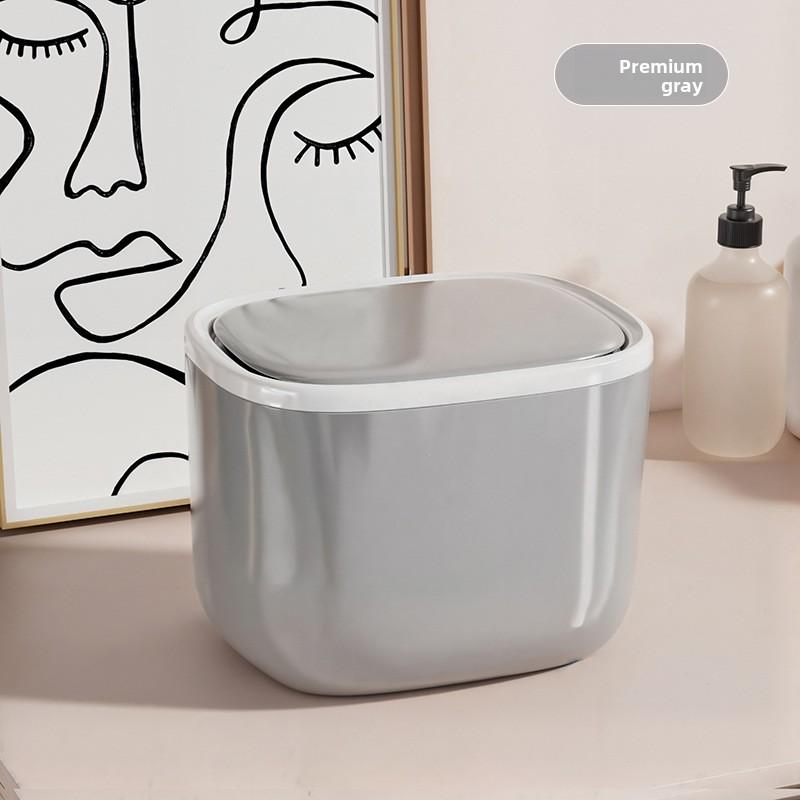 Настольное мусорное ведро Бытовое для гостиной Ведро для чайной заварки Герметичное и разделенное Мини-контейнер для хранения с большим диаметром