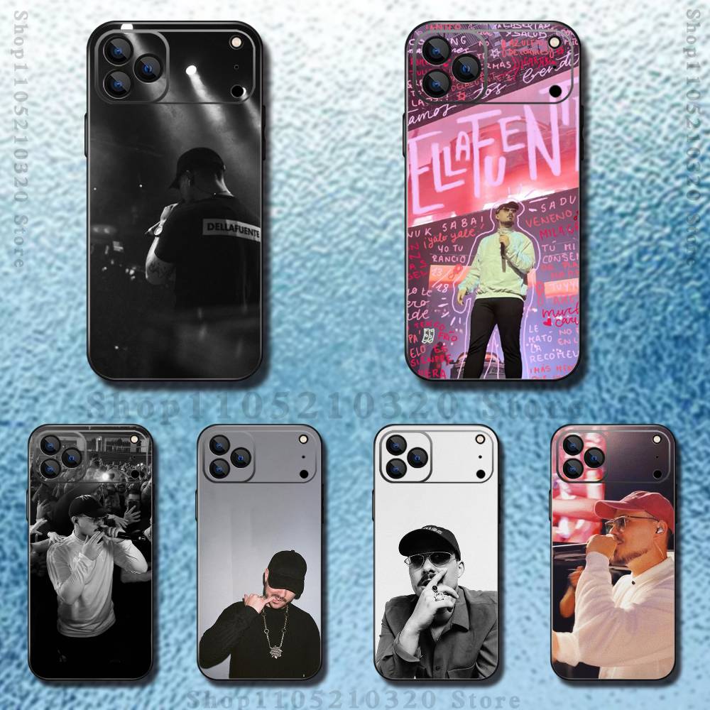 Singer D-Dellafuente Phone Case For iPhone 17,16,15,14,13,12,11 ,Pro Max,XS,X,XR,SE,Mini,8,7,Soft Silicone Black Cover