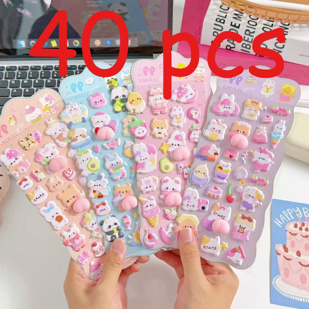 High-appearance Cute Animal Butt Kids' Squishy Toy Stickers, Stress-relief Toy Stickers for Students and Office Workers