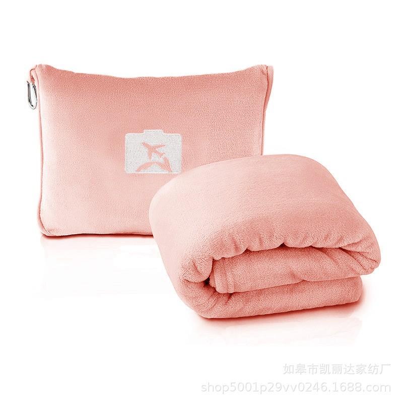 Travel Blanket With Built-in Pillow Airplane Car Camping Soft Fleece Throw Foldable Compact 101x152cm/127x152cm