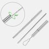Телескопическая металлическая соломинка для питья, складная многоразовая соломинка, портативная соломинка из нержавеющей стали с футляром для путешествий на открытом воздухе
