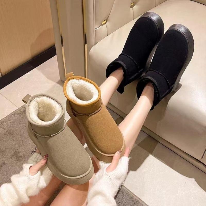 Snow Boots, Women's Shoes, New Thick-soled Ankle Boots, Thickened Anti-slip Cotton Shoes