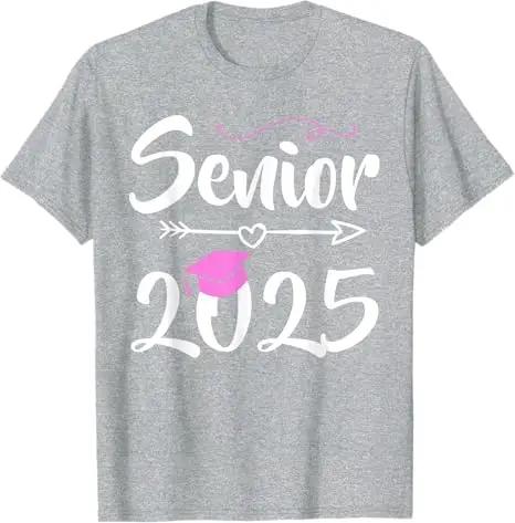 Senior 2025 Pink Tassel Class Of 2025 Graduate Graduation Tshirt Letters Printed Saying Tee Top Schoolwear Clothes Novelty Gift