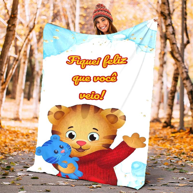 Daniel Tiger Flannel Blanket Soft Warm All-Season Throw, Design for Camping, Car Travel, Hiking Sofa, Bed, Office Perfect Gift for Parties