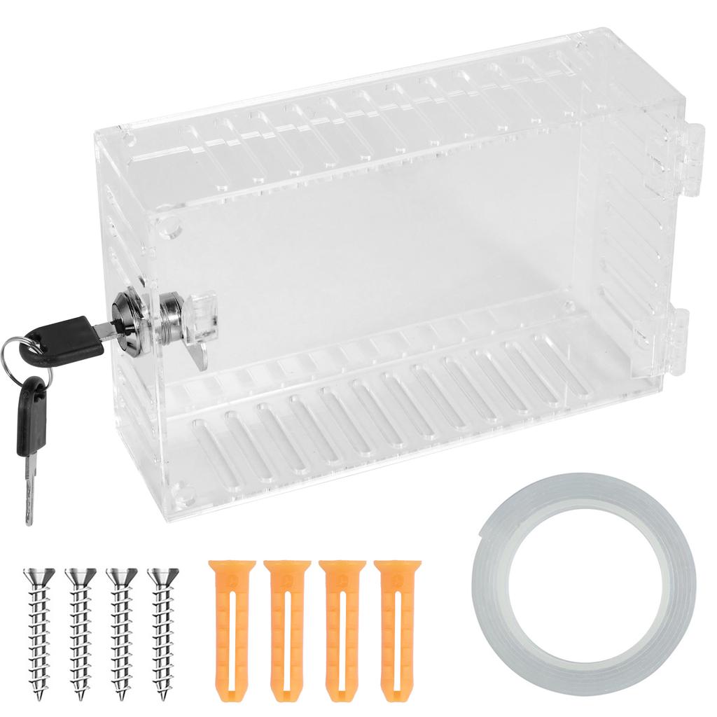 Универсальный термостат с замком 18,5x12x5 см, прозрачная крышка термостата, акриловая, с ключом, защитный кожух термостата, подходит для легкой установки