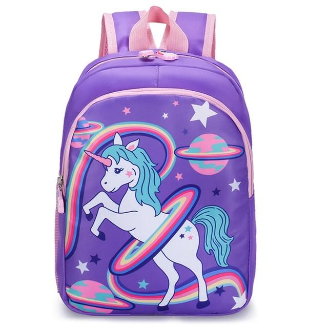 Unicorn Schoolbag Kids Дети Двойные плечевые школьные сумки мультяшный рюкзак водонепроницаемые модные рюкзаки большая сумка для книг