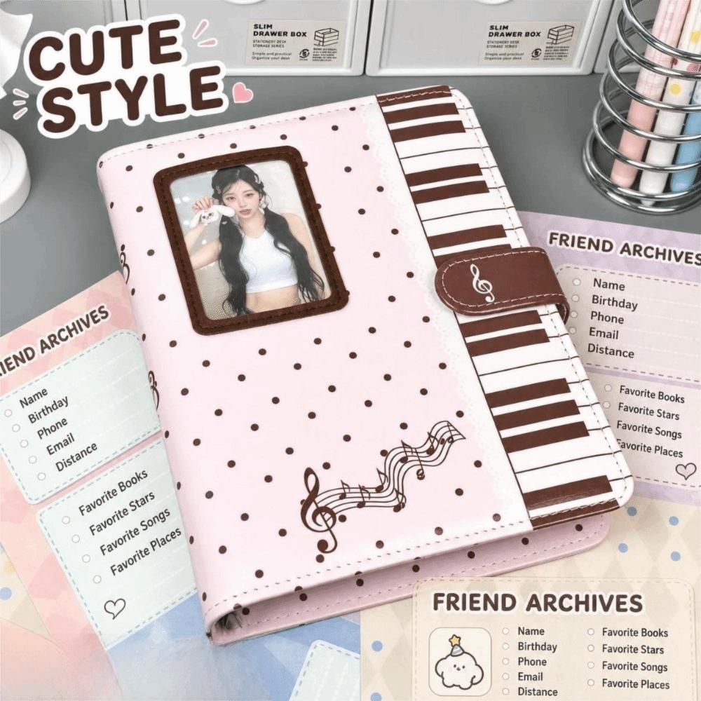 PU Leather Binder Notebook a5 Photocard Binder Kpop Idol Photocards Holder Photo Card Supplies