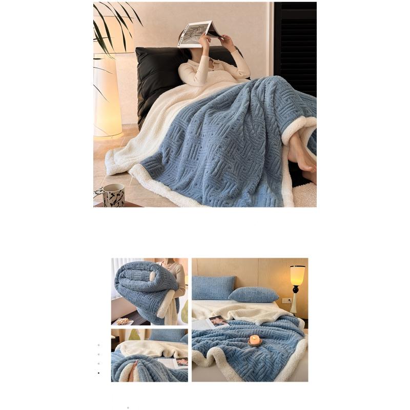 Утолщенный жаккардовый комфортный хлопковый флисовый плед из овечьей шерсти теплая простыня из молочного флиса одеяло для дивана одеяло для сна одеяло