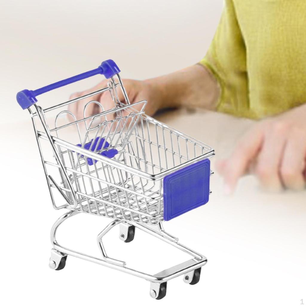 Kids Mini Shopping Cart for Role Play, Supermarket Handcart Toy, Storage Basket Children