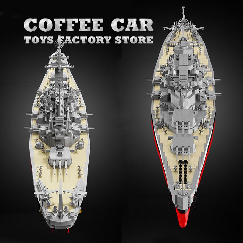Военный боевой корабль Второй мировой войны MOC Кирпичи Игрушки Модель военно-морского линкора Наборы для сборки Блоки-крейсеры Подарки на Рождество для мальчиков, детей, взрослых