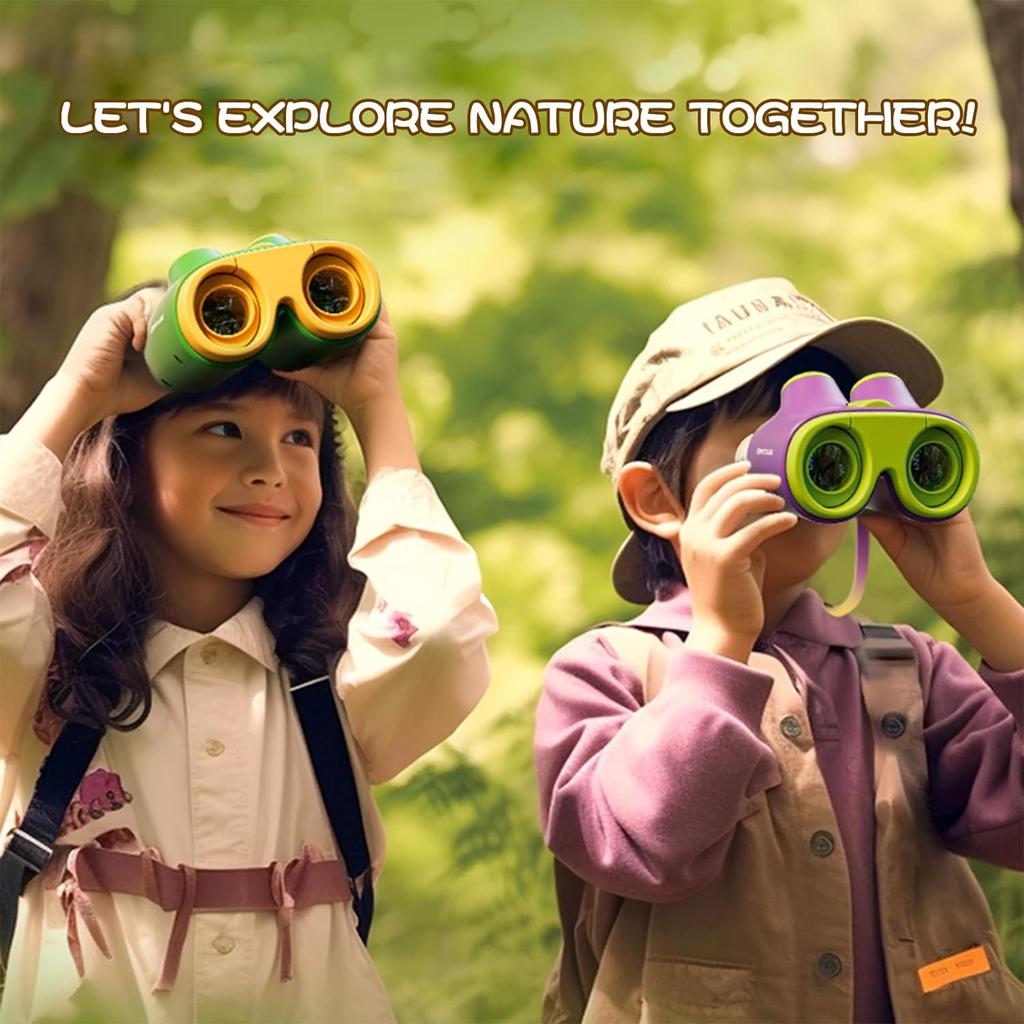 Милый портативный бинокль для детей и малышей, телескоп с регулируемым увеличением 3x-6x, легкий, окуляр из мягкой резины