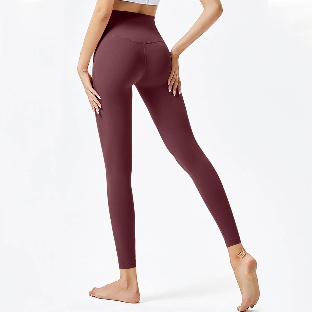 Женские модные однотонные штаны для йоги с высокой талией, узкие спортивные штаны для фитнеса