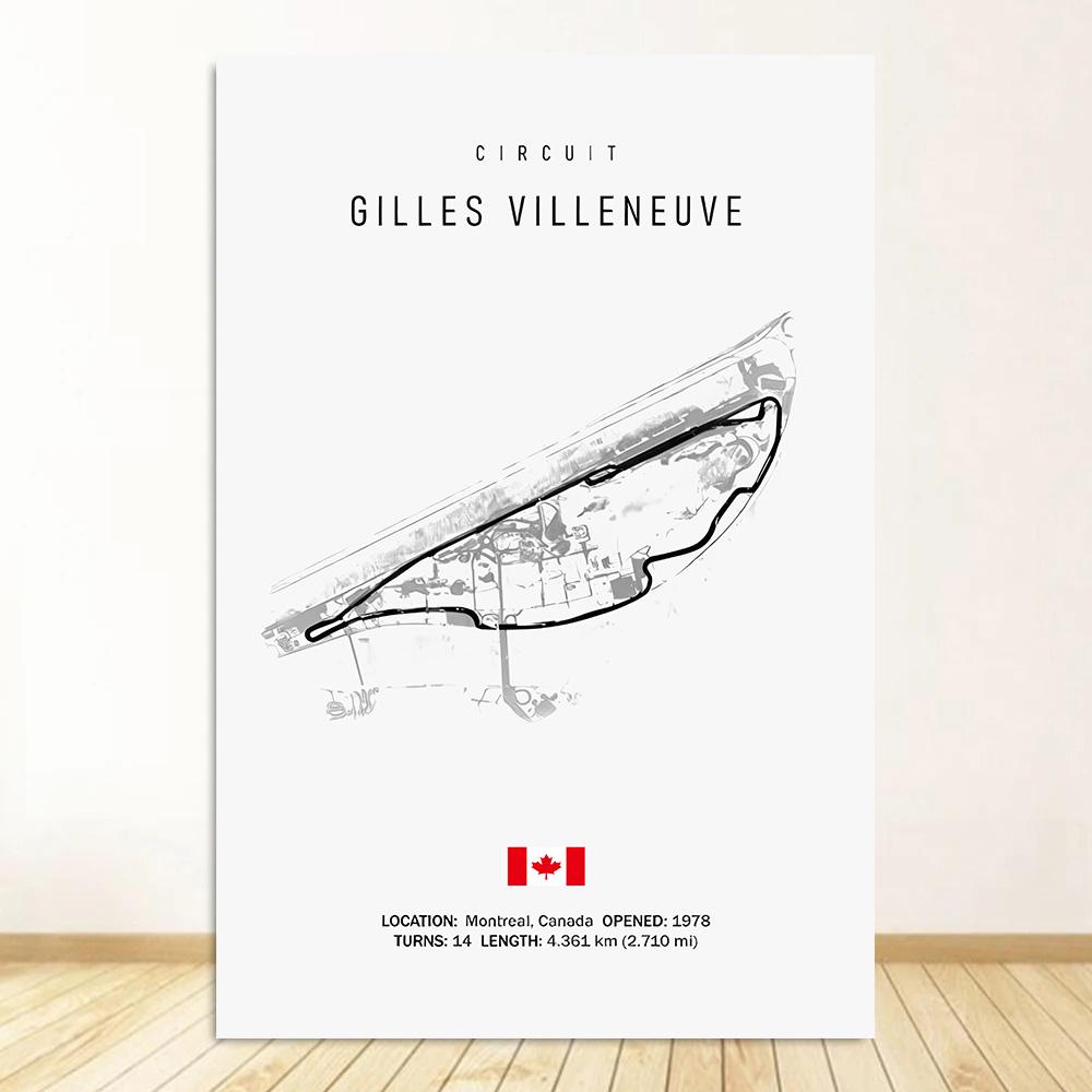 Classic Black And White Vintage Wall Art Formula 1 Imola Monaco Monza Circuit HD Oil On Canvas Posters And Home Decor Gifts