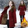 Parker Mid-length Padded Jacket Winter Women's Loose Plus Velvet Padded Jacket Lamb Down Padded Jacket Thickened Jacket