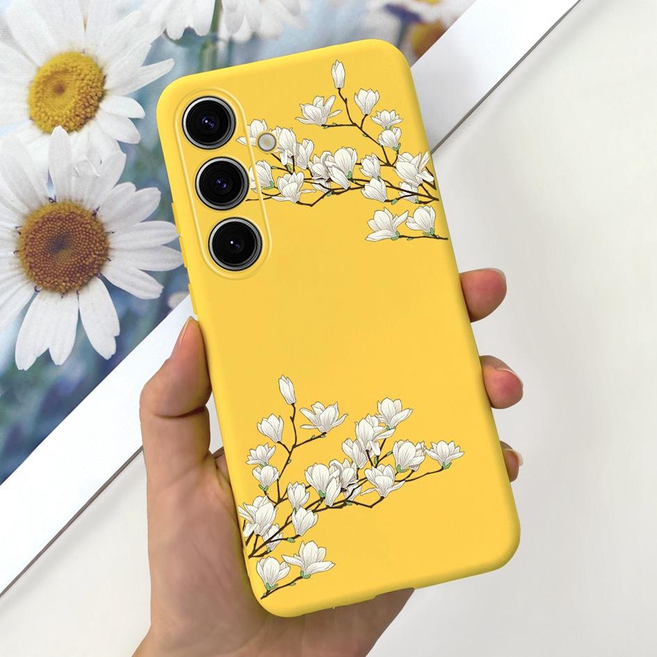 Чехол для Samsung Galaxy S24 Plus Милый Желтый Утенок Астронавт Матовый Силиконовый Мягкий Чехол для Samsung S 24 S24 Ultra S24+ 5G Funda
