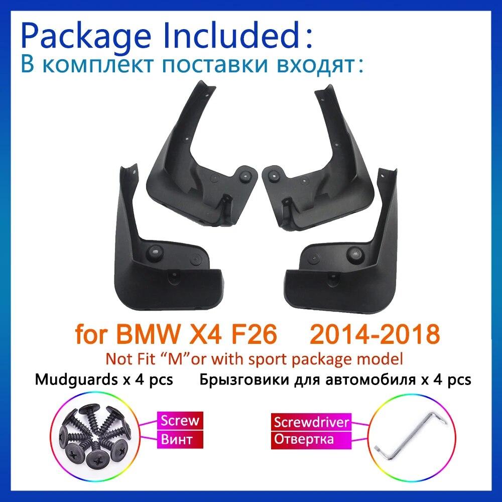 4x для BMW X4 F26 2014 2015 2016 2017 2018 Брызговики Расширители Брызговики Защита от брызг Передние Задние Колеса Крылья Автомобильные Аксессуары