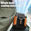 Waist Mounted Electric Fan 4000mAh Rechargeable Anti Drop Shock Absorption Fan Portable Bladeless Flashlight Hanging Neck Fans