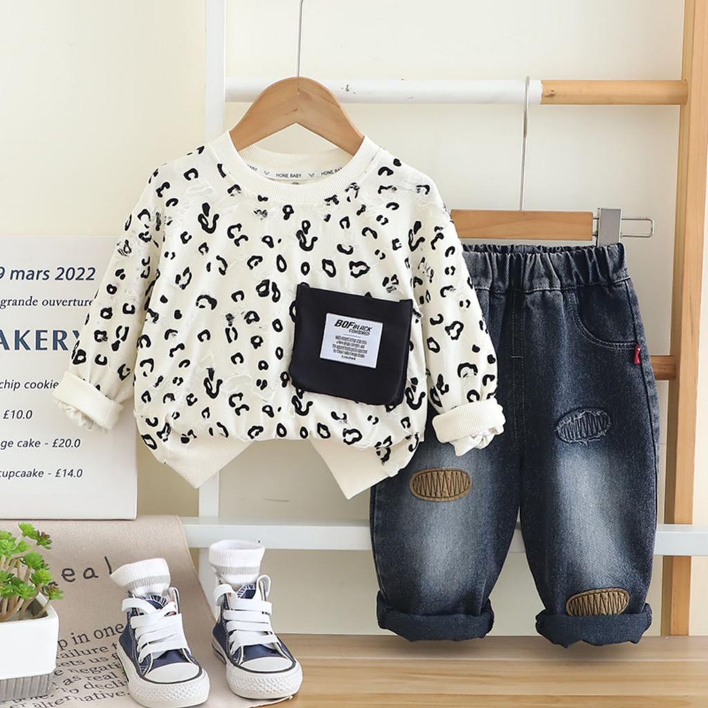 Детский повседневный комплект с длинным рукавом, удобные наряды для повседневной носки