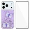 For iPhone 17 Pro Max TPU Case WANLONFENG AW Series PVC Butterfly Epoxy Phone Cover with HD Film
