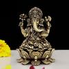 Идол Ганеши из чистой латуни для удачи и поклонения, статуэтка индуистского бога Ганапати, золото