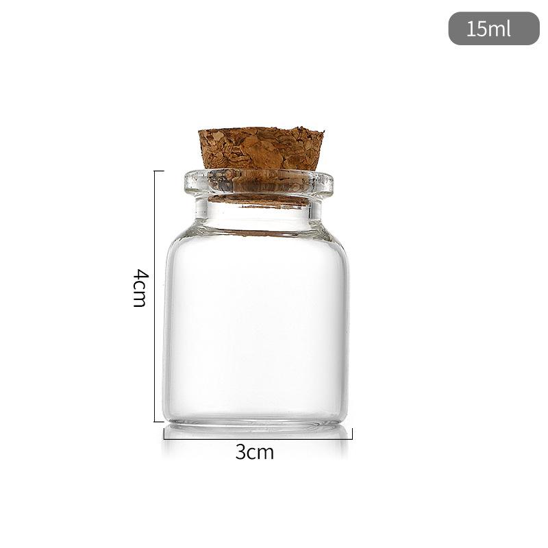 .30 Cal Cork-Stopper Glass Bottle for Incense, Agarwood, Wishing, Tea, Candy
