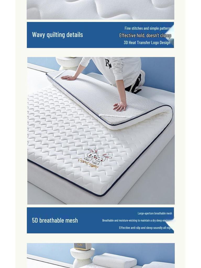 Роскошный двойной мягкий латексный наматрасник для общежитий и дома