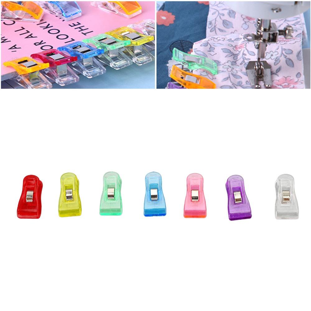 100 Pcs Plastic Colorful Clear Plastic Clip Colorful Transparent Plastic Clip  Home Office