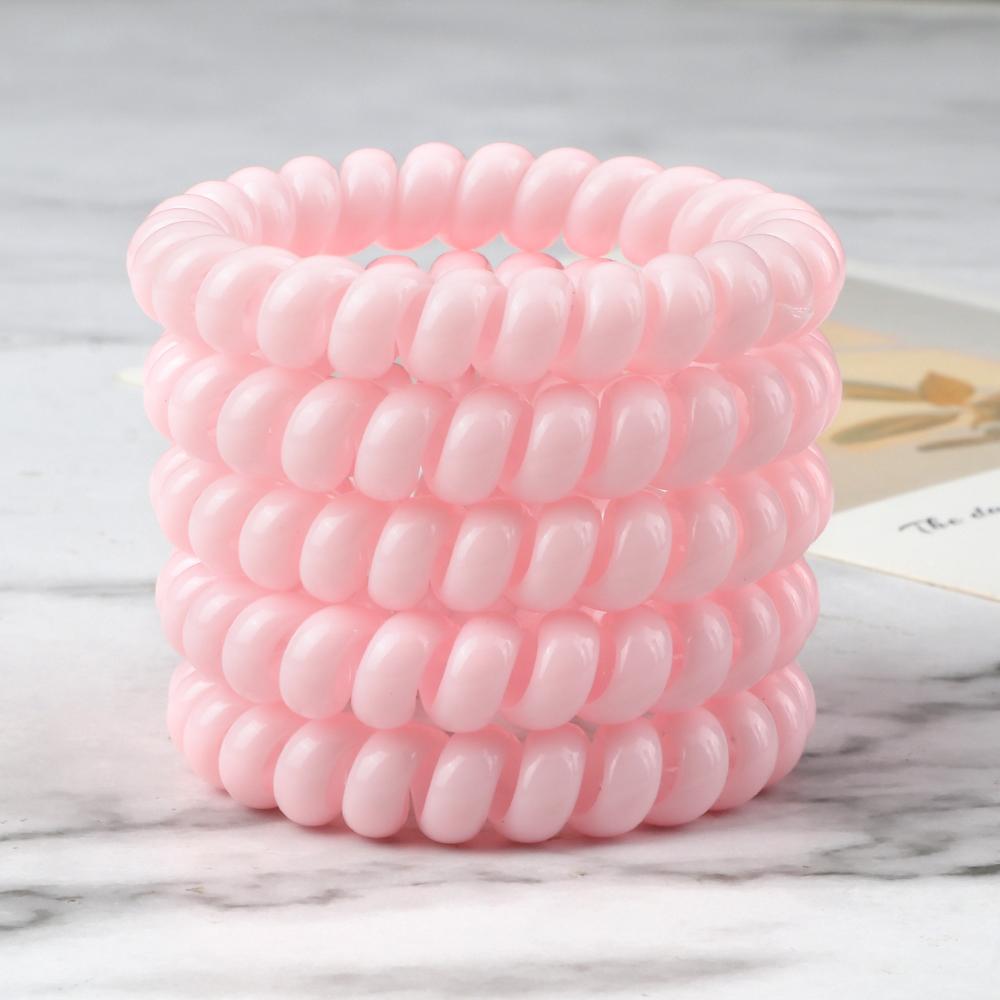 5 шт./набор Эластичные конфетные цвета Телефонный провод Простые женские резинки для волос Веревка для волос для детей Девочек Скранчи Повязка на голову Жевательная резинка Подарки