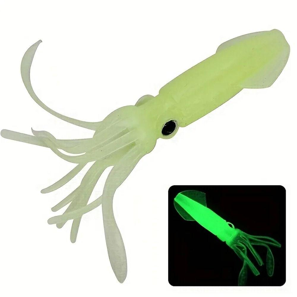 Glow in the Dark Luminous Squid Colorful Tube Artificial Bionic Octopus  Jig Bait
