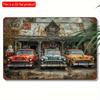 2D Flat Wooden 30*20cm Vintage Car Sign Plaque Wall Hanging Art with Pre-Drilled Holes, Weather-Resistant, Multipurpose Decor for Home, Garage, Garden