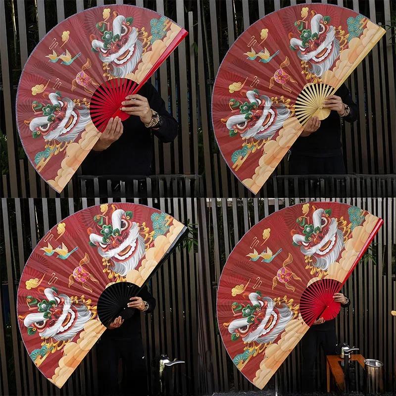 Chinese Decoration Folding Fan Classical Wall Mount Oversized Cloth Folding Fan Living Room Decorative Chinese Peking Opera