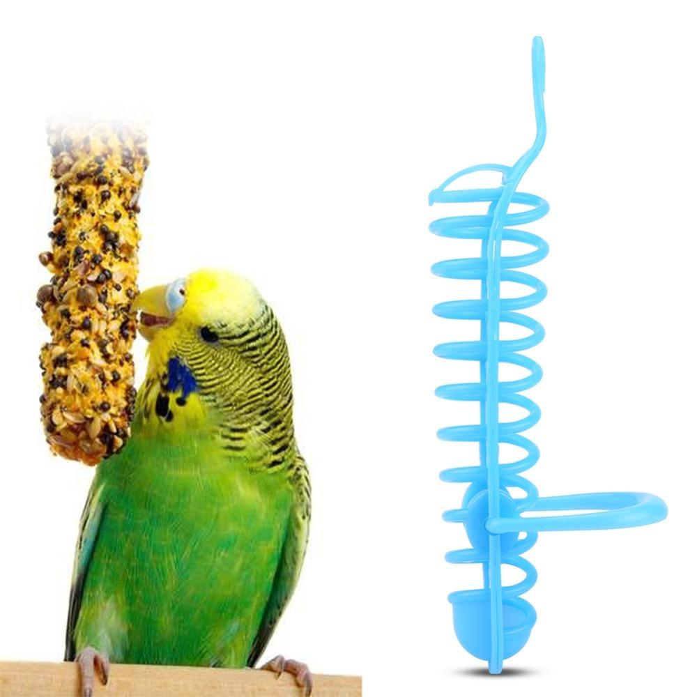 Foraging Design Bird Food Holder Solid Blue Pet Feeding Station Bird Perch Stand Parrot Cages