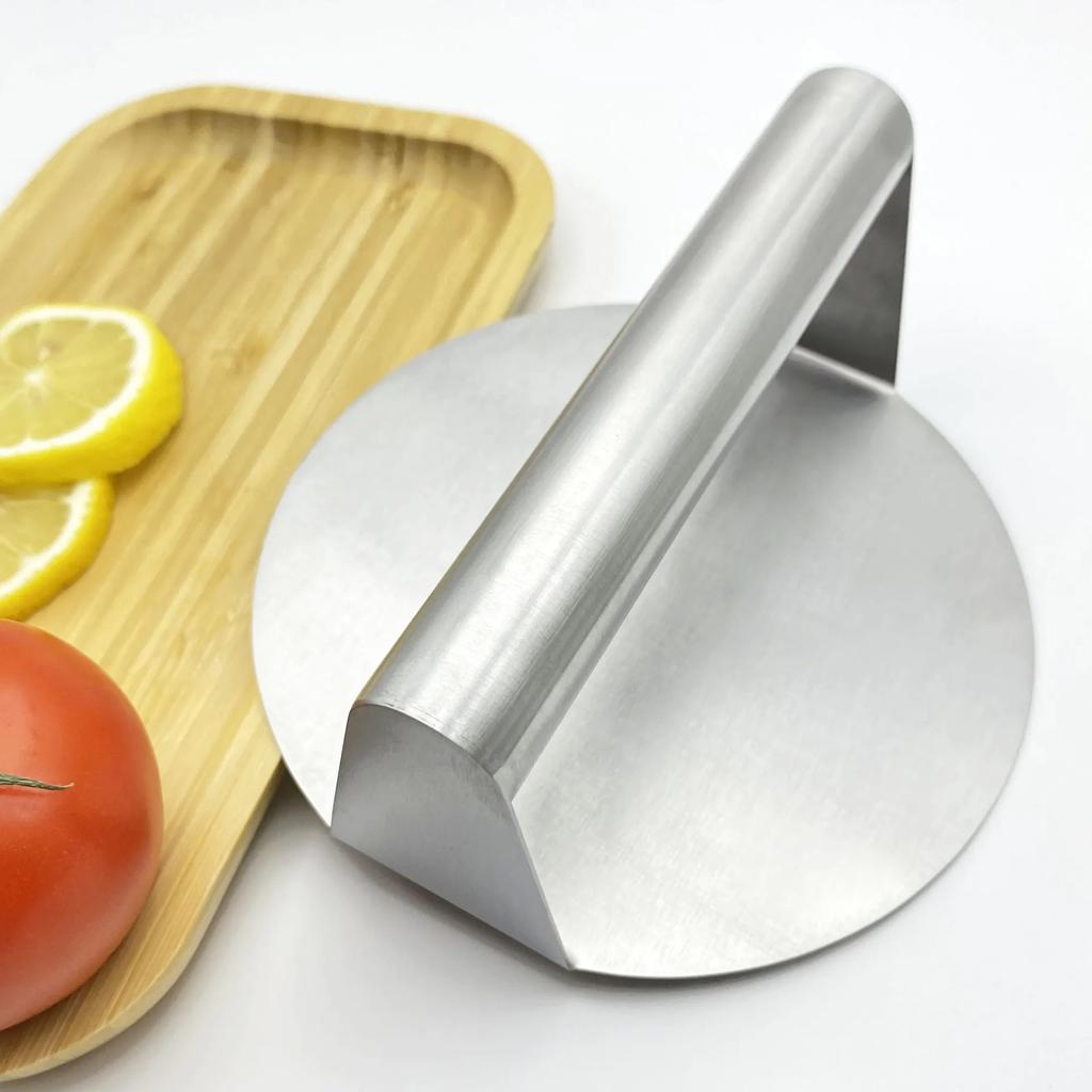 1PC Round Stainless Steel Smash Burger Press Grill Accessories For Flat Top Grill Hamburger Press And Squeeze Grease