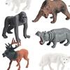 12 шт., мини-фигурки диких животных, набор фигурок, модель, украшение для рабочего стола, реалистичное для
