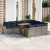 VidaXL Garden Furniture 11 Pcs with Grey Cushions Wicker, Outdoor Sofa Set, Corner Sofa Set 3327540