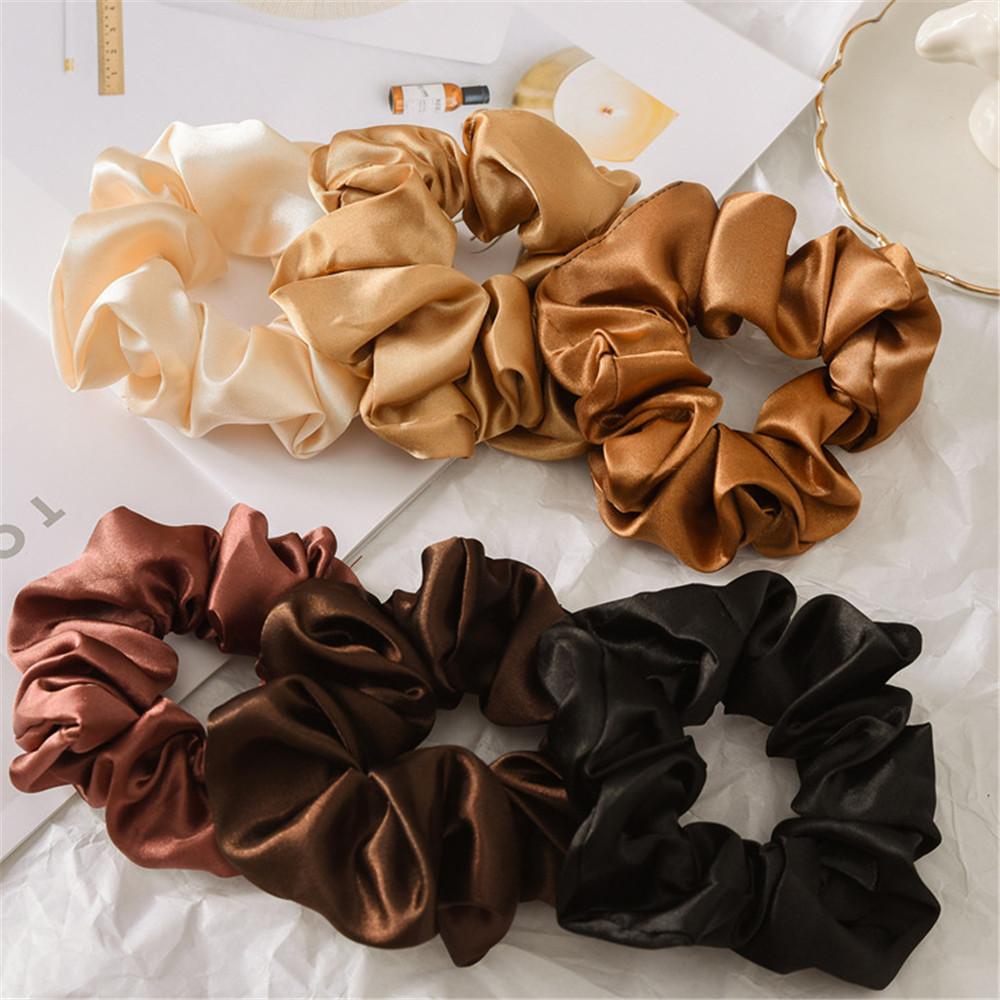 Women Hair Accessories Headband Hair Rope Satin Silk Hair Tie Elastic Scrunchies Ponytail Holder
