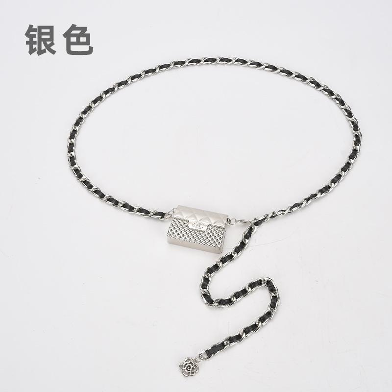 Xiaoxiangfeng Аксессуары для поясной цепочки Пояс Ромбовидный Декоративная поясная сумка Платье Цепочка из искусственной кожи Женский Декоративный Тренд