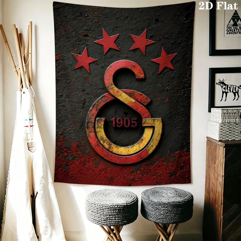 Galatasaray S.K Wall Tapestry Aesthetic Wall Hanging Printed Fabric Blanket Decorative Tapestries for Bedroom Living Room Home Decor