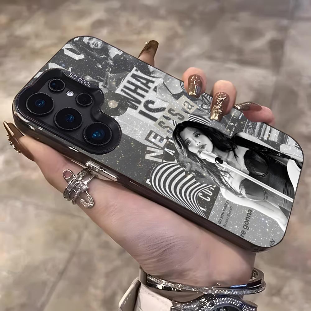 Nessa Barrett Singer Phone Case For Samsung S25 Ultra S23 S22 S21 S20 Plus S24 Fe A55 Color Silver Cover